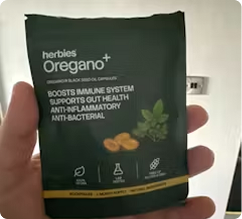 A Herbies customer with Oregano+