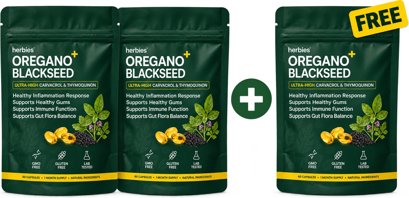 Buy 2 Herbies Oregano+ pouches, get 1 free